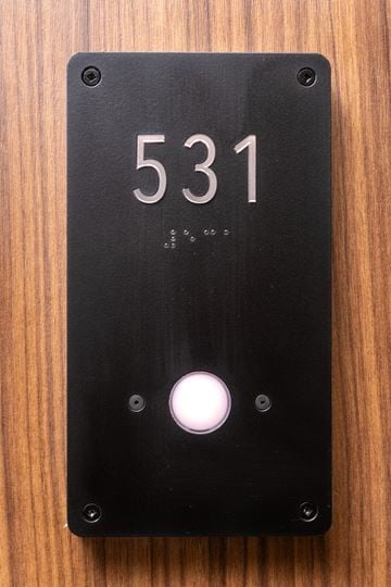 Chula Vista apartment for rent - A black door plate with the number 531 on it.