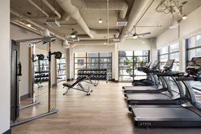 South San Francisco apartment for rent - a gym with rows of treadmills and other exercise equipment