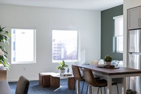 Sacramento apartment for rent - Dining area and living room with windows