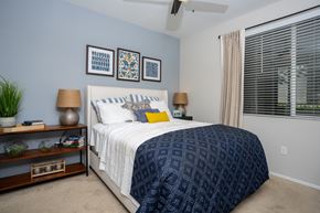 Ontario apartment for rent - Bedroom with a bed at The Grove Apartments, Ontario, CA, 91761