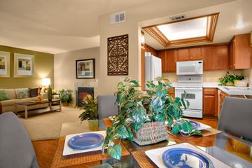 Playa Vista apartment for rent - a living room and kitchen with a table and chairs
