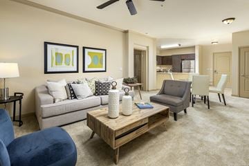 Fullerton apartment for rent - a living room with a couch and a coffee table