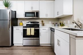 Chino Hills apartment for rent - furnished kitchen with stainless steel appliances at Missions at Chino Hills, Chino Hills