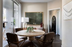 Napa apartment for rent - A dining room with a round table and chairs at Montrachet Apartments, Napa, CA