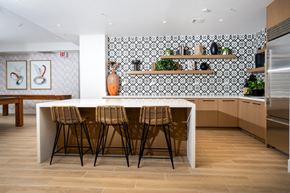Playa Vista apartment for rent - A kitchen area of club house with counter and chairs