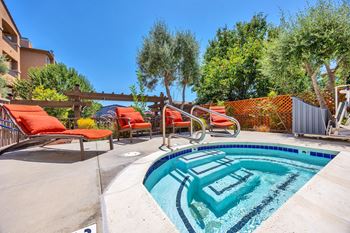 Our resort style pool is the centerpiece of our home