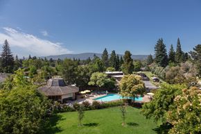 Palo Alto apartment for rent - View of grass field and fenced pool area