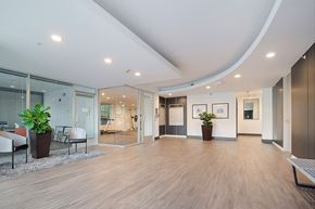 Los Angeles apartment for rent - A spacious office with wood floors and a curved ceiling.at Plaza Lafayette, Los Angeles, CA  