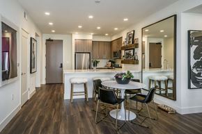 Sunnyvale apartment for rent - A modern kitchen with a dining table and chairs.