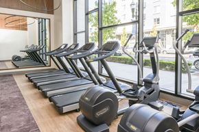 Sunnyvale apartment for rent - A gym with treadmills and elliptical machines.