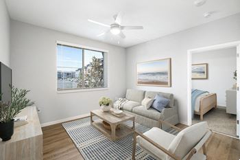 Living room with ceiling fan