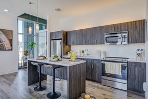 Los Angeles apartment for rent - a kitchen with a large island with a breakfast bar