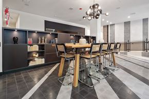 Berkeley apartment for rent - a dining room with a wooden table and chairs