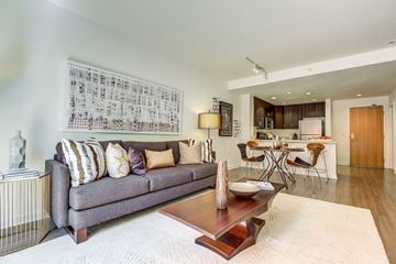 San Francisco apartment for rent - a living room with a couch and a table