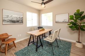 San Diego apartment for rent - Dining area with windows at Driftwood, San Diego, California