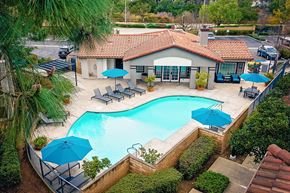 Thousand Oaks apartment for rent - Aerial view of the pool at Westlake Canyon, California 91362