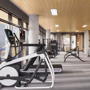 Redmond townhouse for rent - A gym with treadmills and exercise equipment.