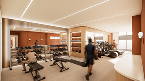 Seattle apartment for rent - A gym with people working out and various equipment.