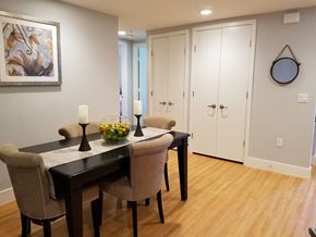 Van Nuys apartment for rent - A dining room with a table set for two at Woodley Sara Apartment, California