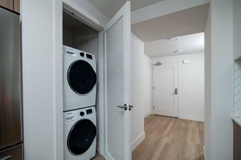 Full-size, front loading washers and dryers