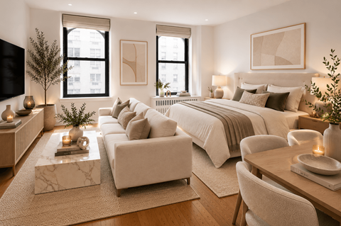 Floor plan for studio, 1 bath, 414 sqft