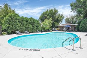 Columbus townhouse for rent - A pool with a no diving sign on the side.