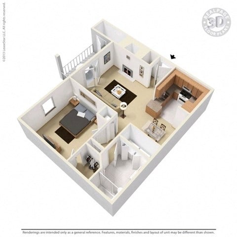 Floor plan for studio, 873 sqft
