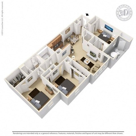 Floor plan for studio, 1340 sqft