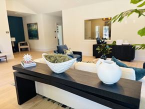 Raleigh apartment for rent - A living room with a black and white coffee table.