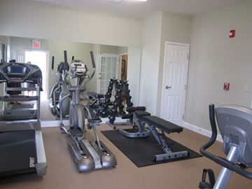 Cartersville apartment for rent - A gym with treadmills, exercise bikes and other equipment.