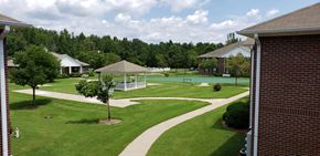 Summerville apartment for rent - A gazebo is in the middle of a grassy area.