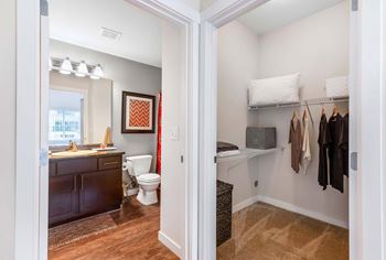 A bathroom with a toilet and a sink and a mirror