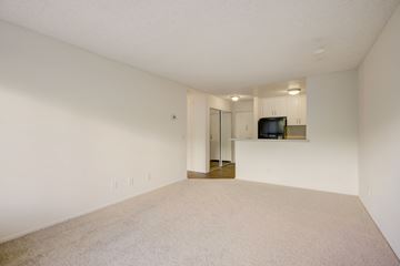 Los Angeles apartment for rent - A spacious living room with a television and sliding glass doors.