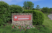 Kansas City townhouse for rent - the sign for canyon creek park at the entrance of the park