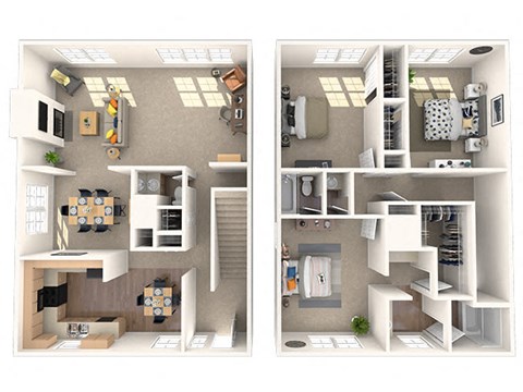Floor plan for 3 beds, 2.5 baths, 2020 sqft