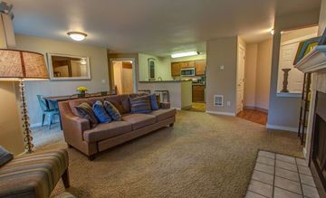 Hillsboro apartment for rent - a living room with a couch and a kitchen