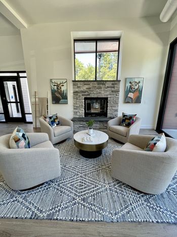 Lounge with fireplace