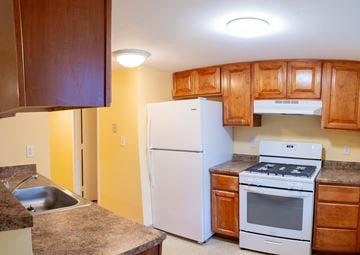 Roxbury apartment for rent - a kitchen with a stove refrigerator and sink