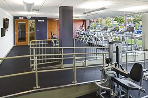 Brockton apartment for rent - a gym with weights and cardio equipment in a building