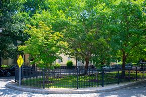 Dorchester townhouse for rent - a park with trees and a fence