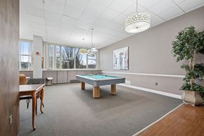 Philadelphia apartment for rent - A room with a pool table and a plant.