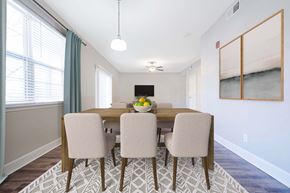 Overland Park apartment for rent - A dining room with a table and chairs.