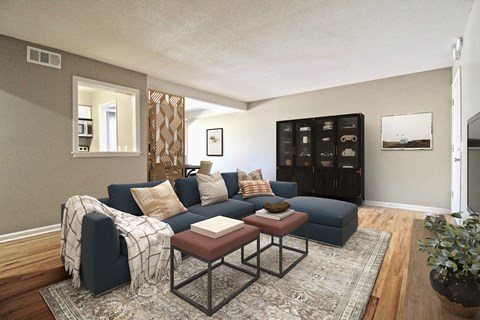 Floor plan for 2 beds, 1 bath, 924 sqft