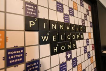 Colored welcome sign