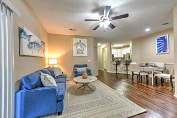 A living room with couches and a coffee table