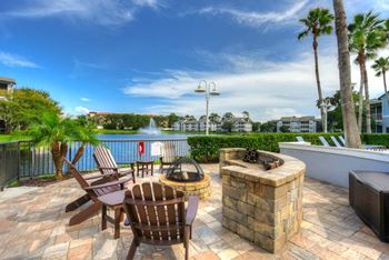 Outdoor grill with intimate seating area
