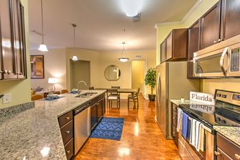 Kitchen with granite countertops