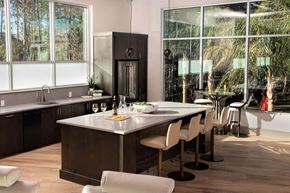 Jacksonville apartment for rent - a kitchen with a large center island next to a window  at Luxor Club, Jacksonville, Florida