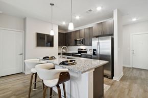 Jacksonville apartment for rent - A modern kitchen with a granite countertop and stainless steel appliancesat Pinnacle Apartments, Jacksonville, FL