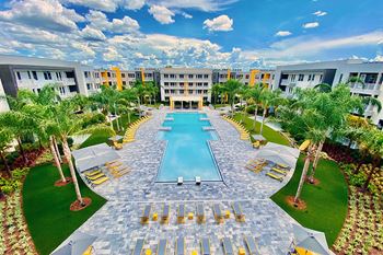 An aerial view of the resort
